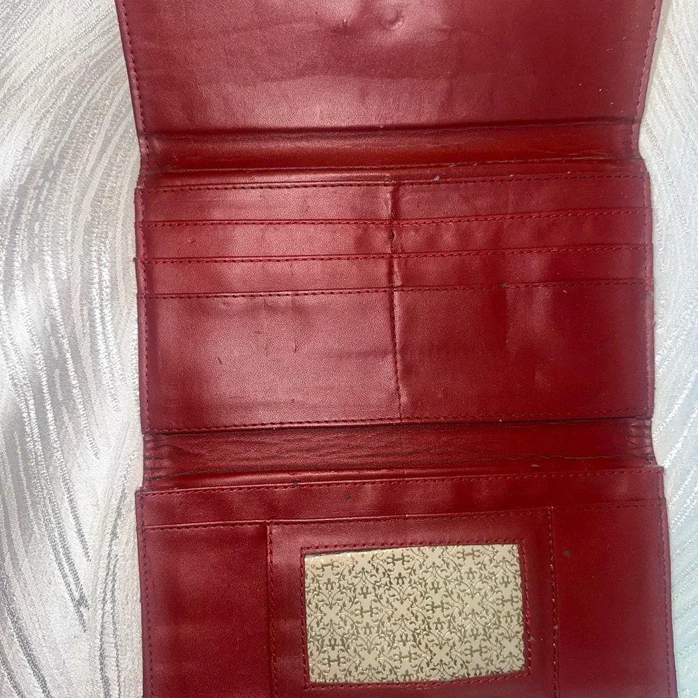 Prada Burgundy Crocodile-Embossed Leather Wallet - Picture 3 of 11